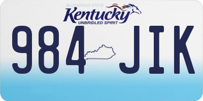KY license plate 984JIK