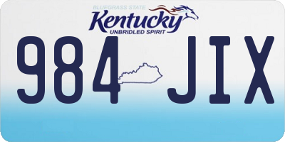 KY license plate 984JIX