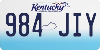 KY license plate 984JIY