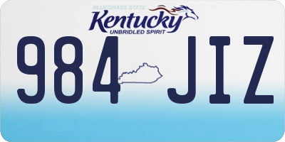 KY license plate 984JIZ