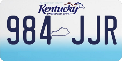 KY license plate 984JJR