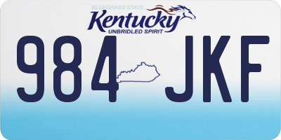 KY license plate 984JKF