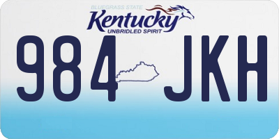 KY license plate 984JKH