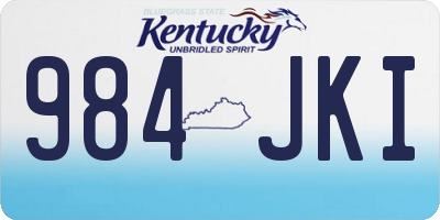 KY license plate 984JKI