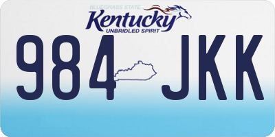 KY license plate 984JKK