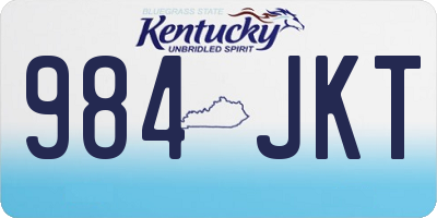 KY license plate 984JKT