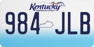 KY license plate 984JLB
