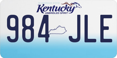 KY license plate 984JLE