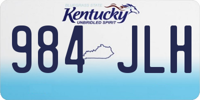 KY license plate 984JLH