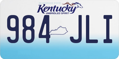 KY license plate 984JLI