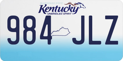 KY license plate 984JLZ