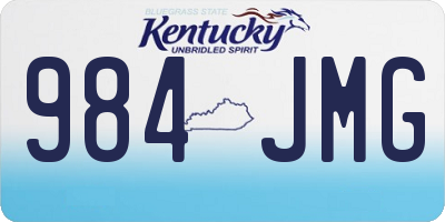 KY license plate 984JMG