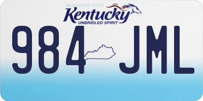 KY license plate 984JML