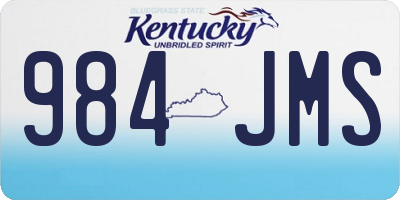 KY license plate 984JMS