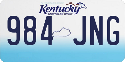 KY license plate 984JNG
