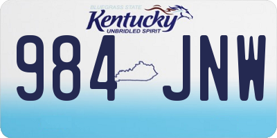 KY license plate 984JNW