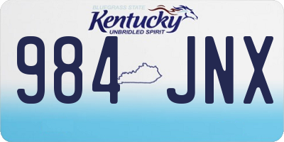KY license plate 984JNX