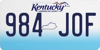 KY license plate 984JOF