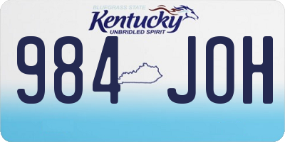 KY license plate 984JOH