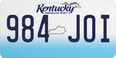 KY license plate 984JOI