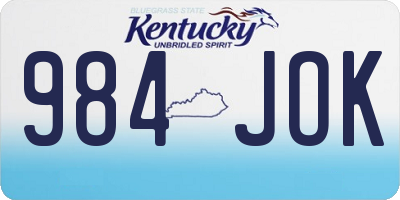 KY license plate 984JOK