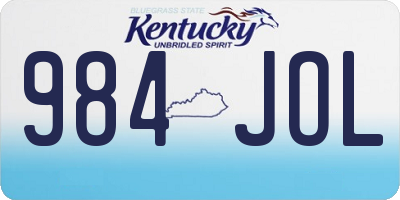 KY license plate 984JOL