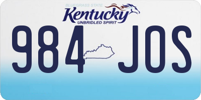 KY license plate 984JOS