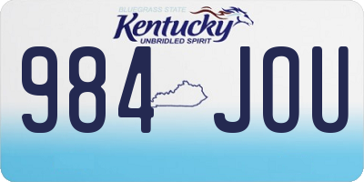 KY license plate 984JOU