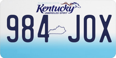 KY license plate 984JOX