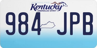 KY license plate 984JPB
