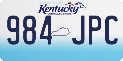 KY license plate 984JPC
