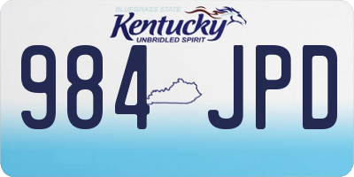 KY license plate 984JPD