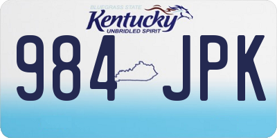 KY license plate 984JPK