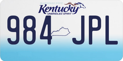 KY license plate 984JPL