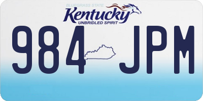 KY license plate 984JPM