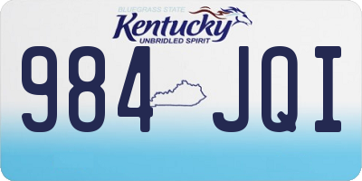KY license plate 984JQI