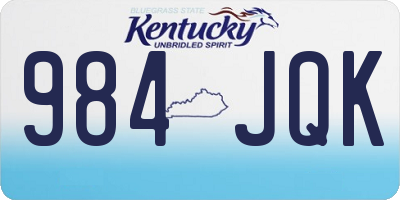 KY license plate 984JQK
