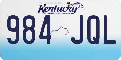 KY license plate 984JQL