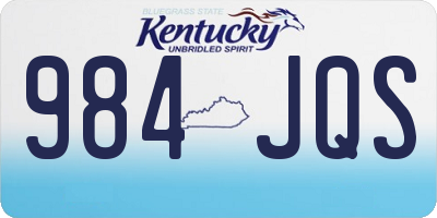 KY license plate 984JQS