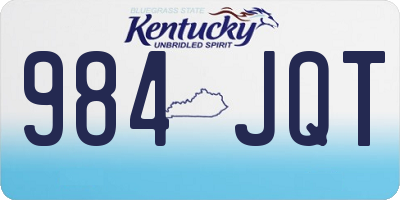 KY license plate 984JQT