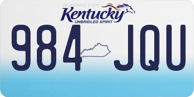 KY license plate 984JQU