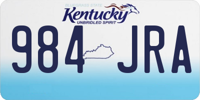 KY license plate 984JRA