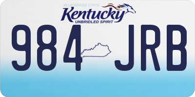KY license plate 984JRB