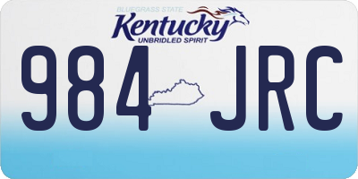 KY license plate 984JRC