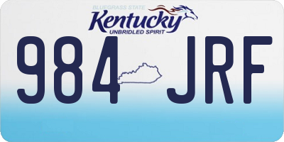 KY license plate 984JRF