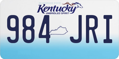 KY license plate 984JRI