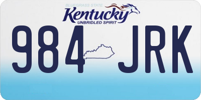 KY license plate 984JRK