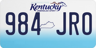 KY license plate 984JRO