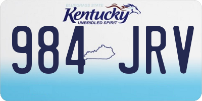 KY license plate 984JRV