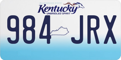 KY license plate 984JRX